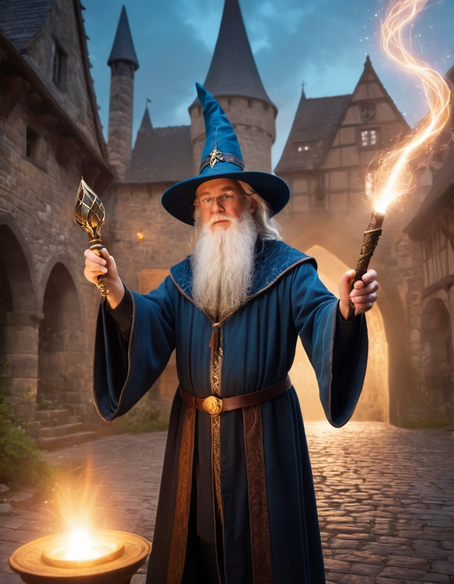 wizard, spells, high-tech, wand, medieval, art