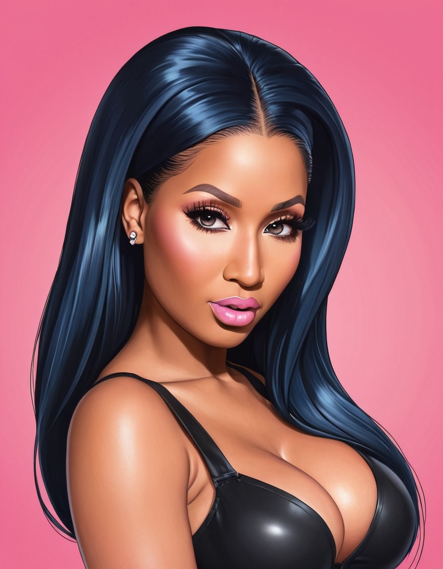 nicki minaj, painting, funny, pop culture, celebrity, art, humor