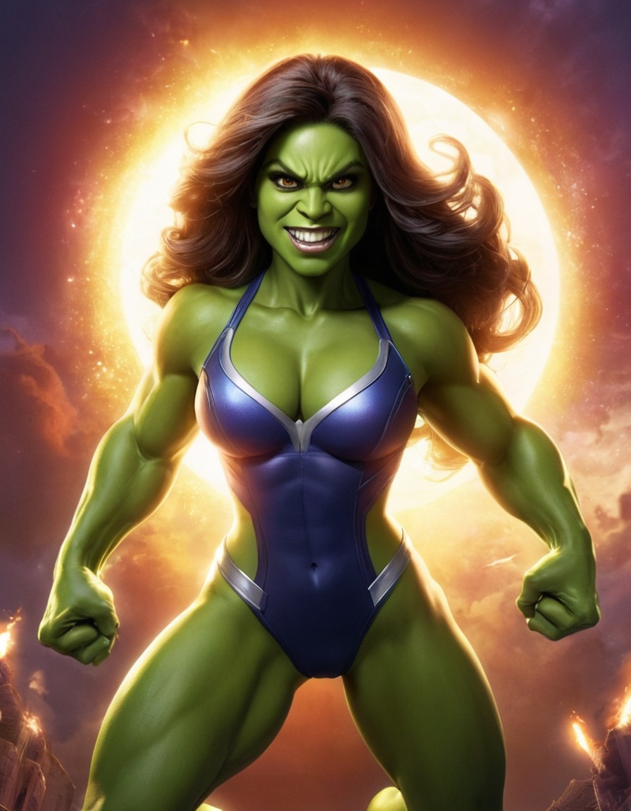 fun, she-hulk, humor, caricature, marvel, superhero, comedy