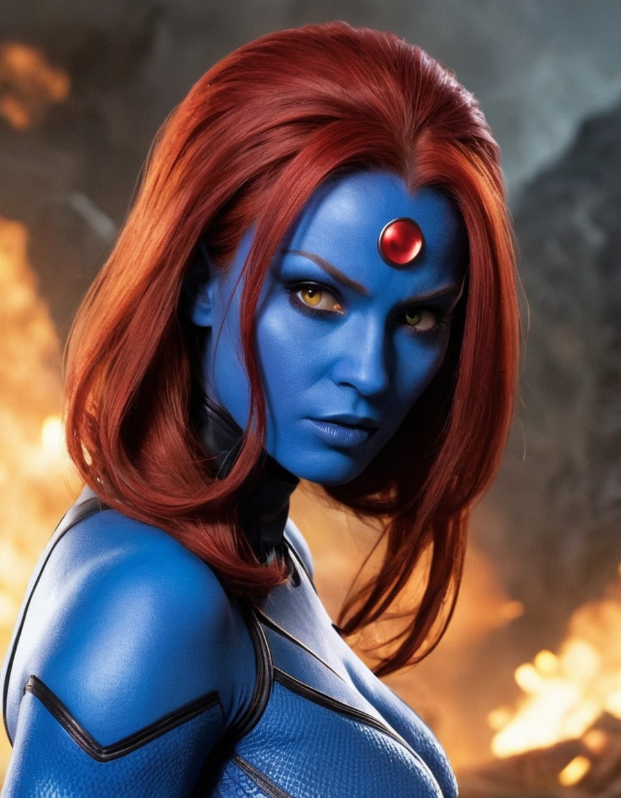 superhero, mystique, defeated villain, x-men, marvel, comics