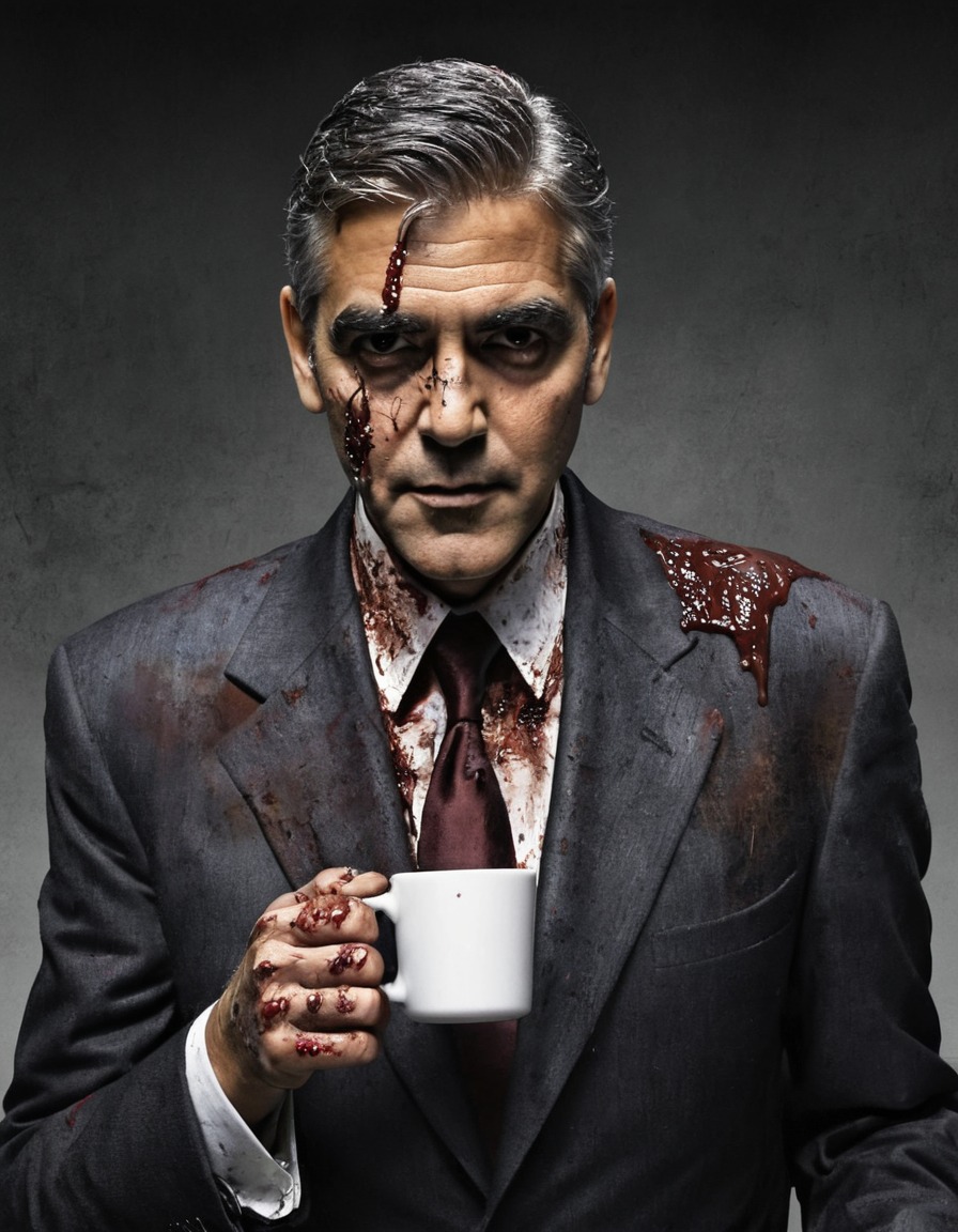 george clooney, zombie, horror, coffee, celebrities