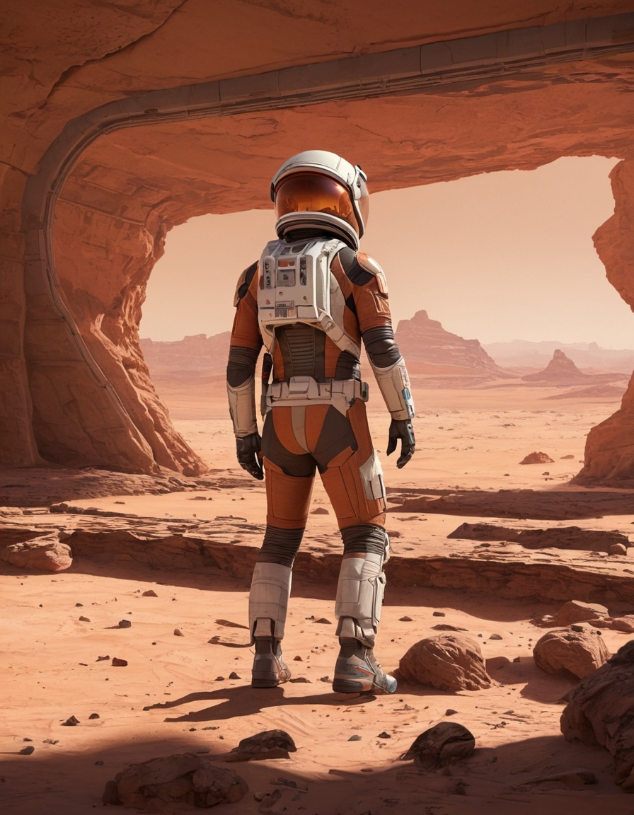 the martian, 2015, mark watney, mars, astronaut, stranded, painting