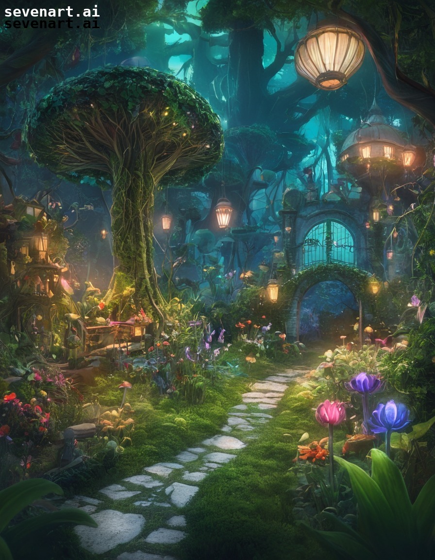 enchanted, garden, plants, communication, fantasy