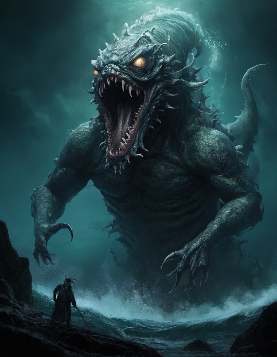 jengu, sea monster, legend, mythical creature, african folklore, terrifying, mythology