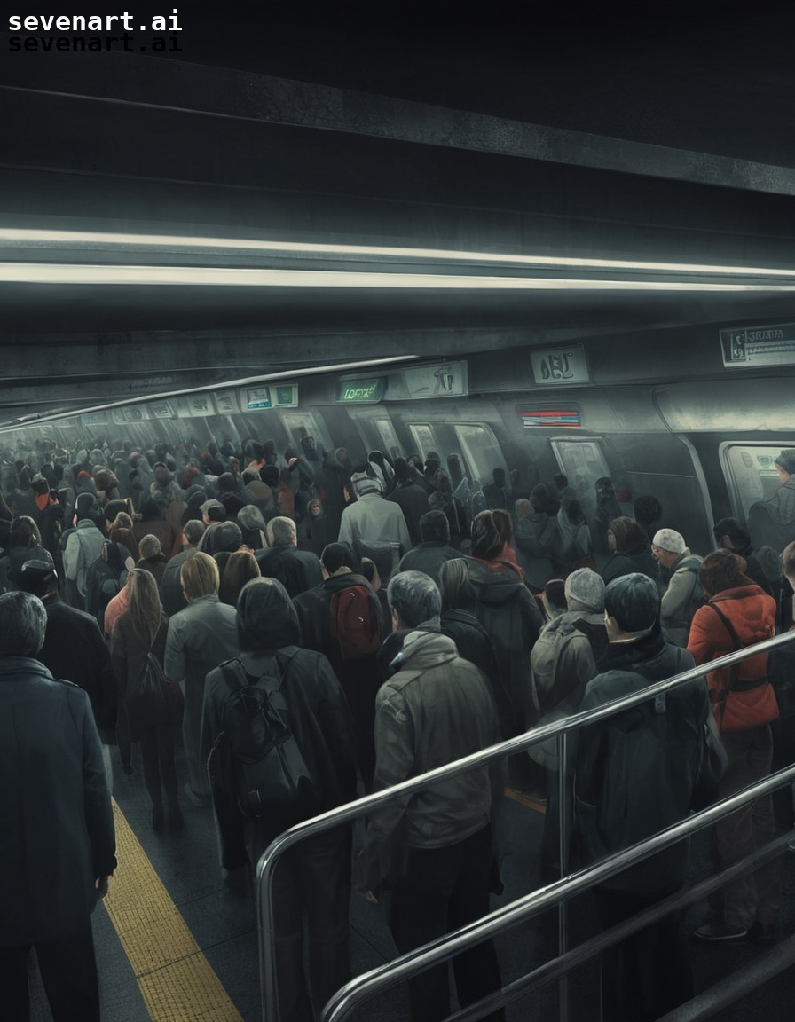 subway station, commuters, public transportation, urban, crowd, modern city, city