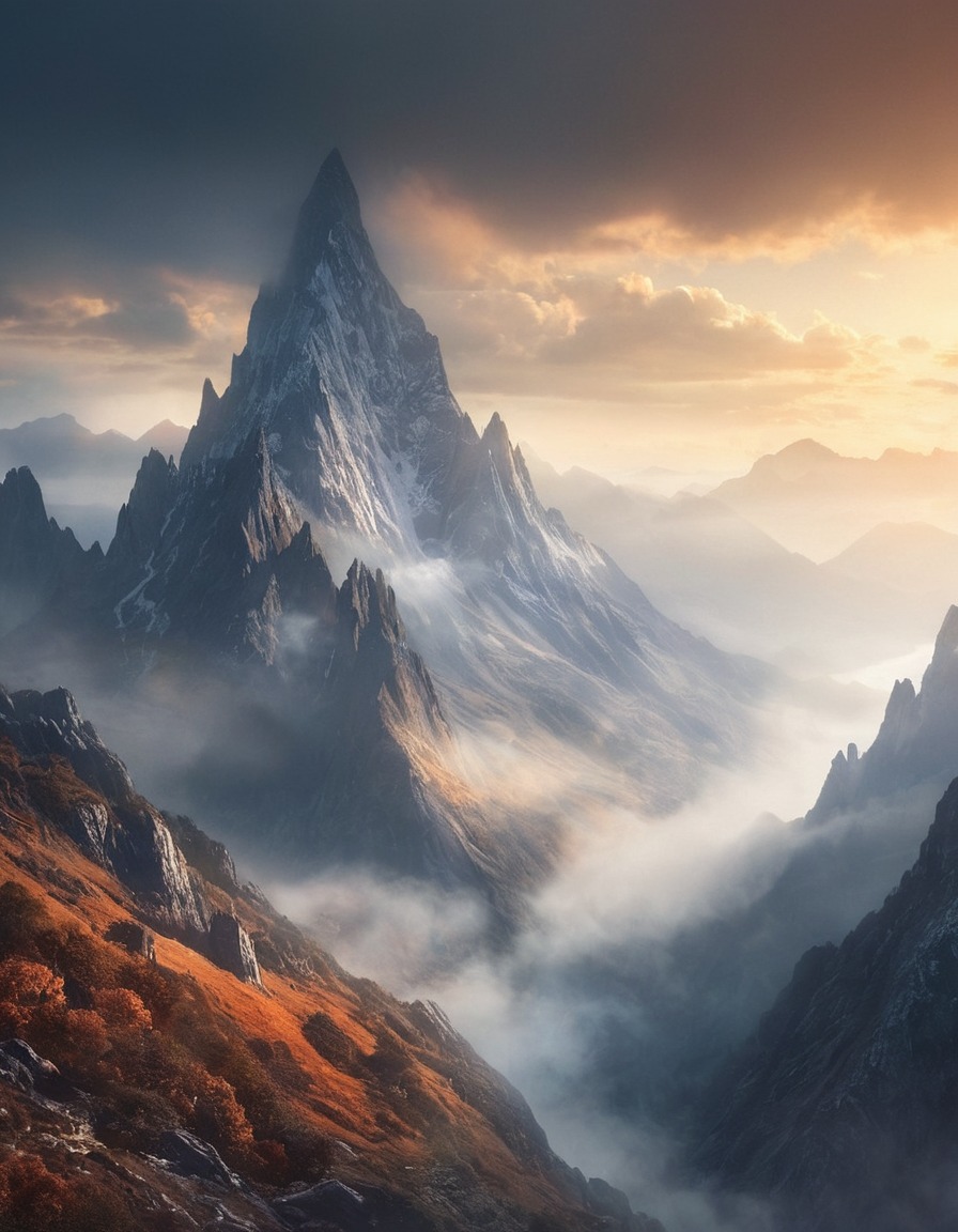 mountains, mist, nature, scenic, landscape