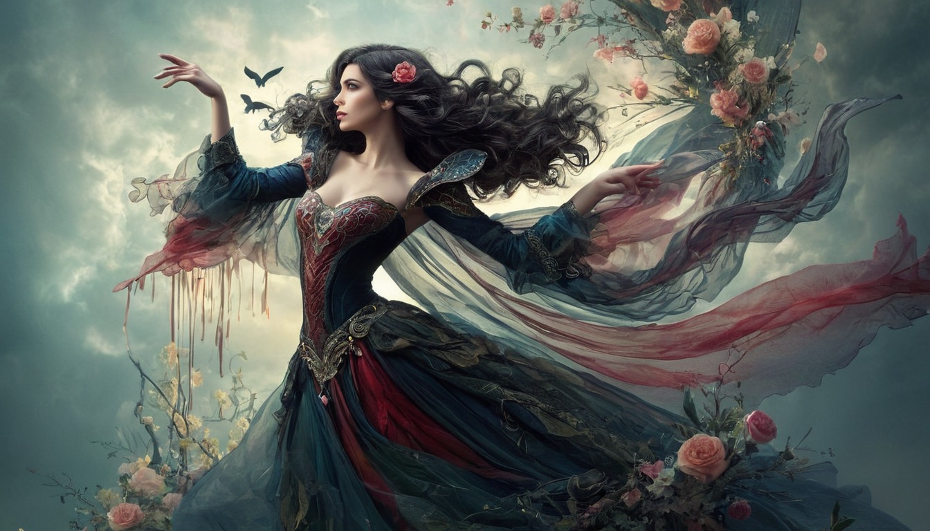 digitalart, beauty, magic, gothic, horror, portrait, digitalpainting, wallpaper, dress