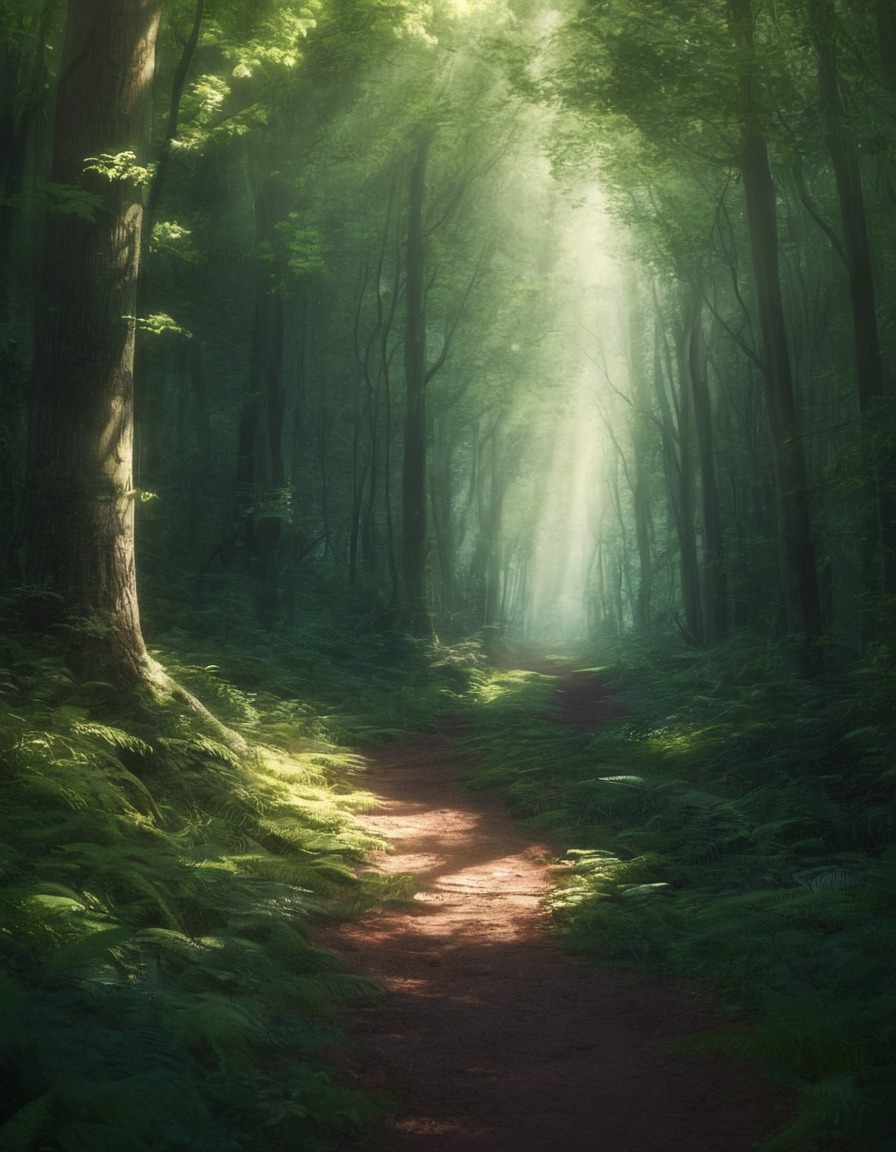 nature, path, forest, sunlight, peaceful