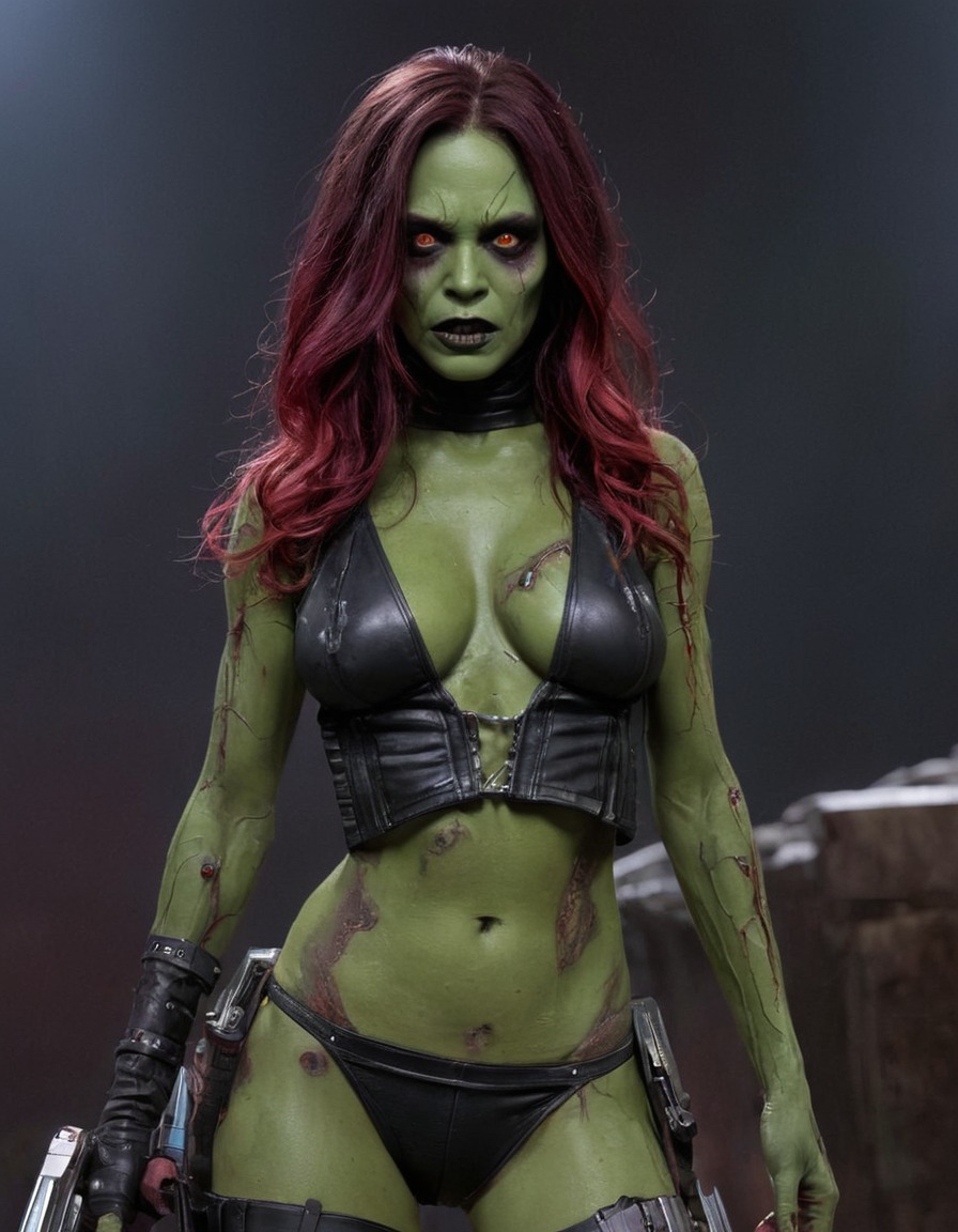 zombie, gamora, guardians of the galaxy, marvel, undead, fictional character, horror