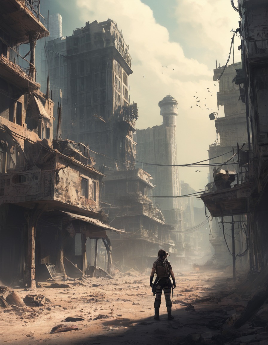 post-apocalyptic, exploration, deserted city, survivor, dystopian, fallout, games, tv shows