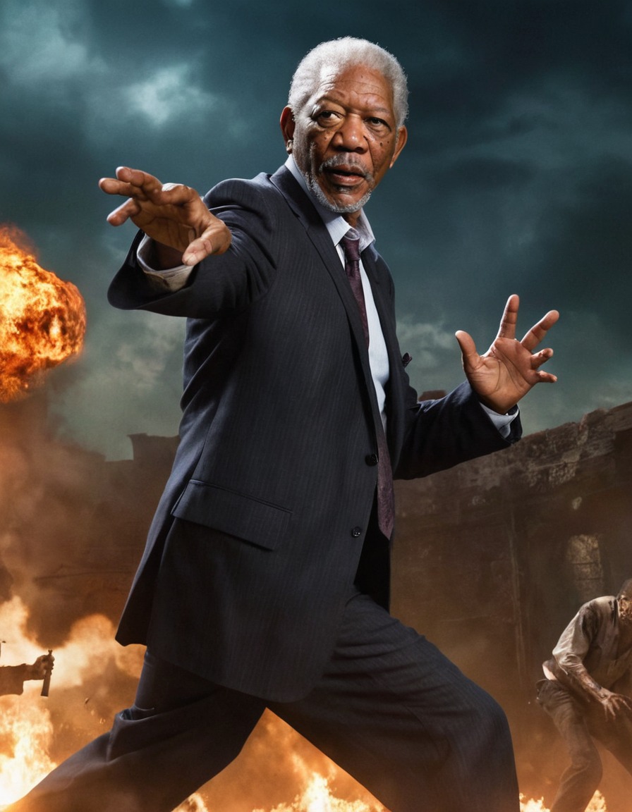 morgan freeman, zombie, fight, actor, hollywood, celebrity, apocalypse