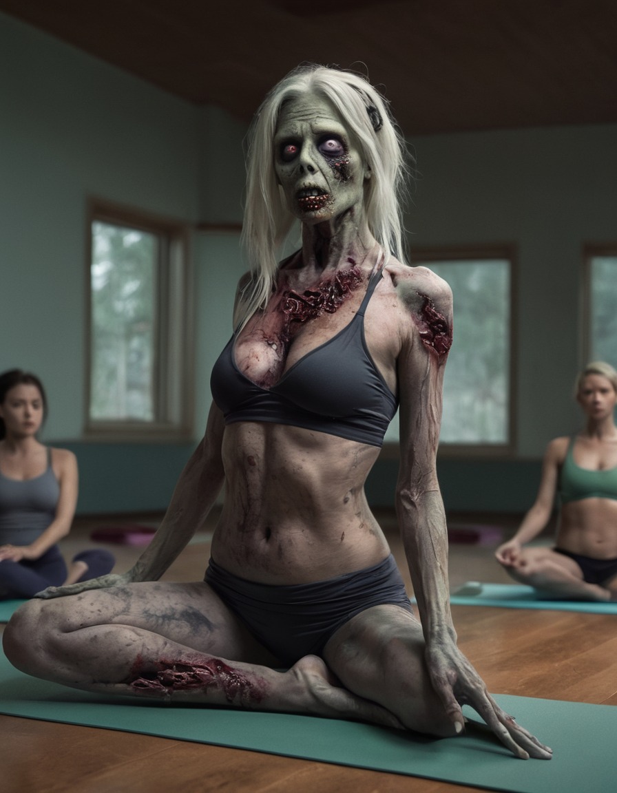 zombie, yoga, fitness, undead