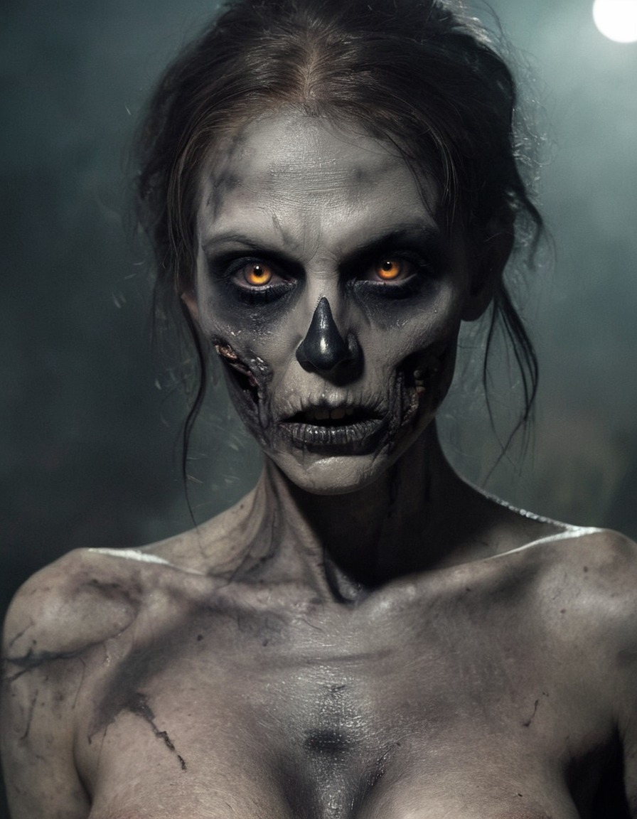 zombie, horror, dark, undead, makeup, spooky, nsfw