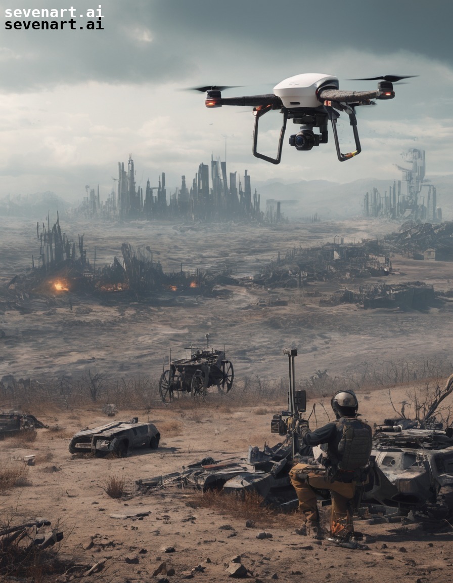 ai, drone, post-apocalyptic, surveying, technology, ai world