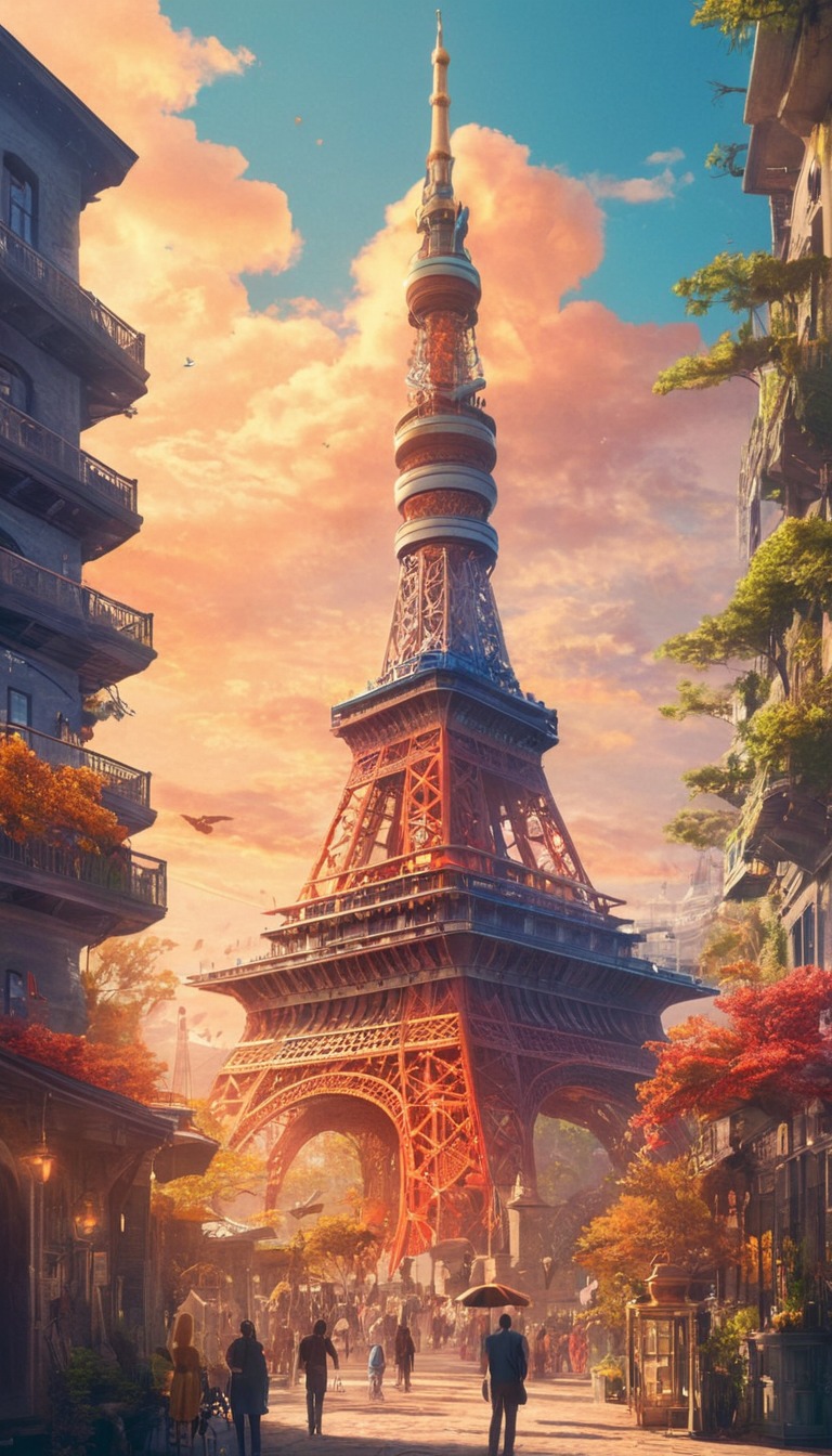 anime, architecture, cityscape, dreamup, ai_art