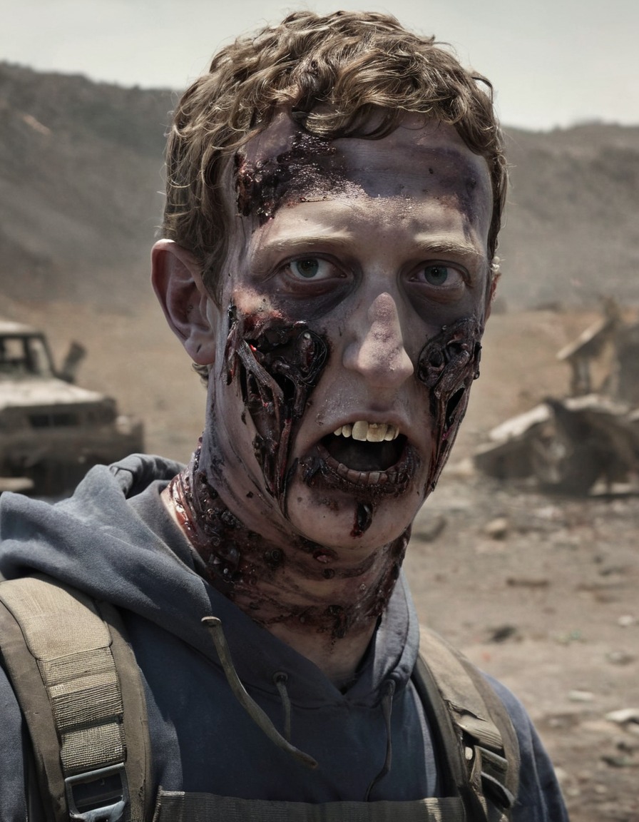 mark zuckerberg, zombie, post-apocalyptic, wasteland, celebrities