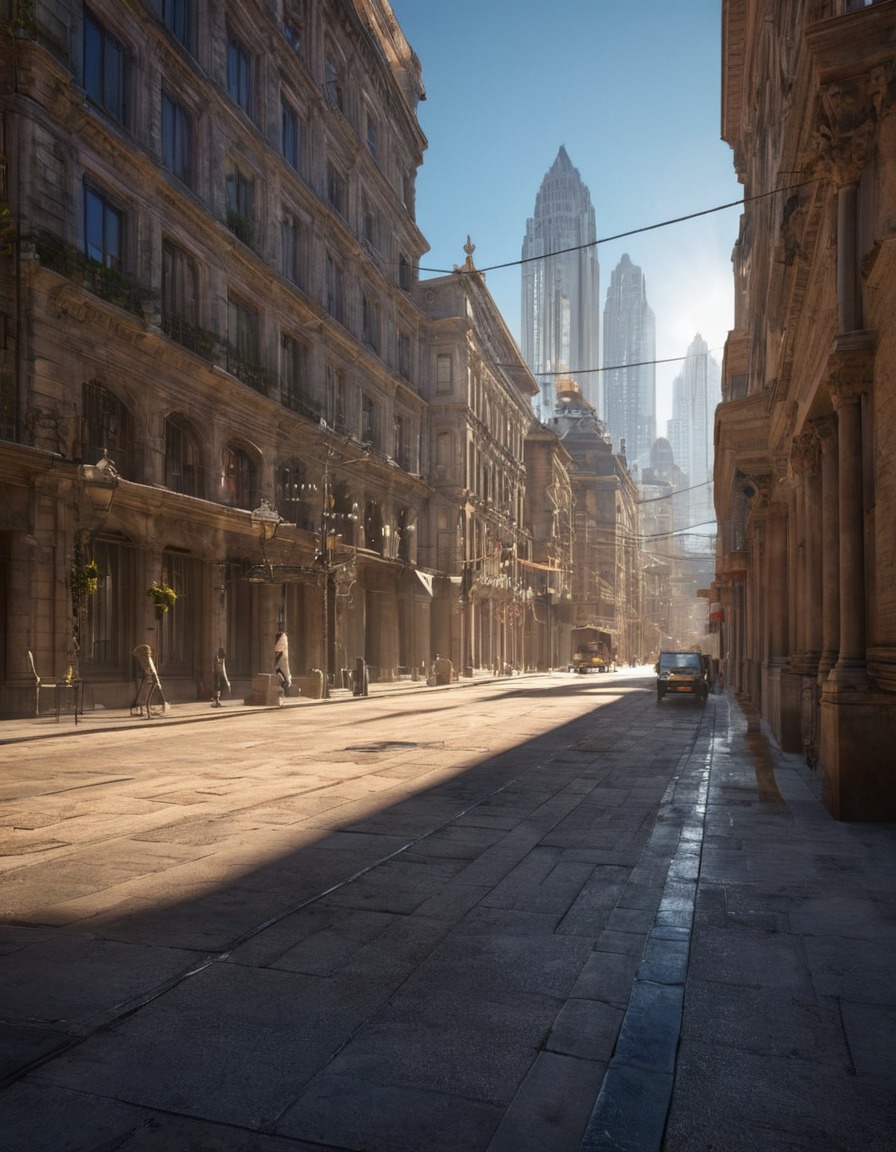 urban, contrast, light, shadows, cityscape