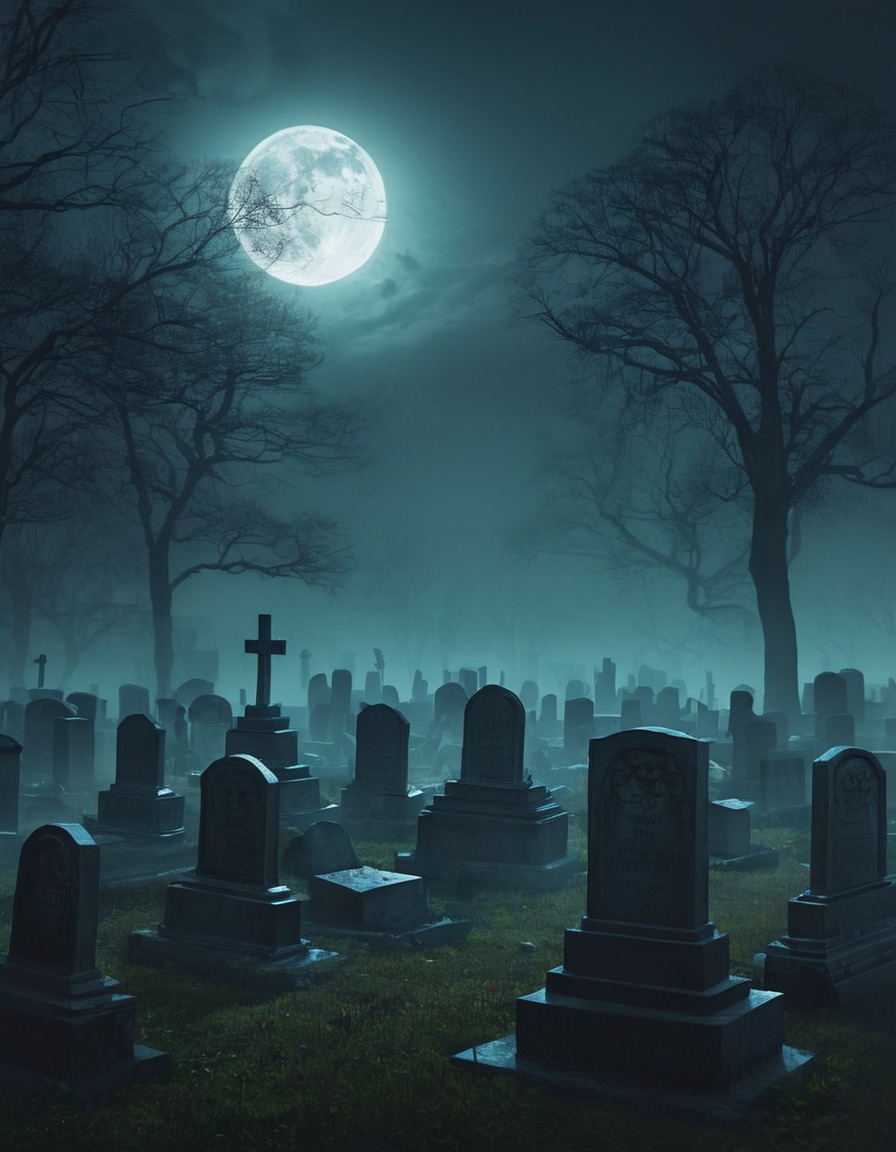 spooky, graveyard, fog, eldritch, whispers, lovecraft, howard lovecraft