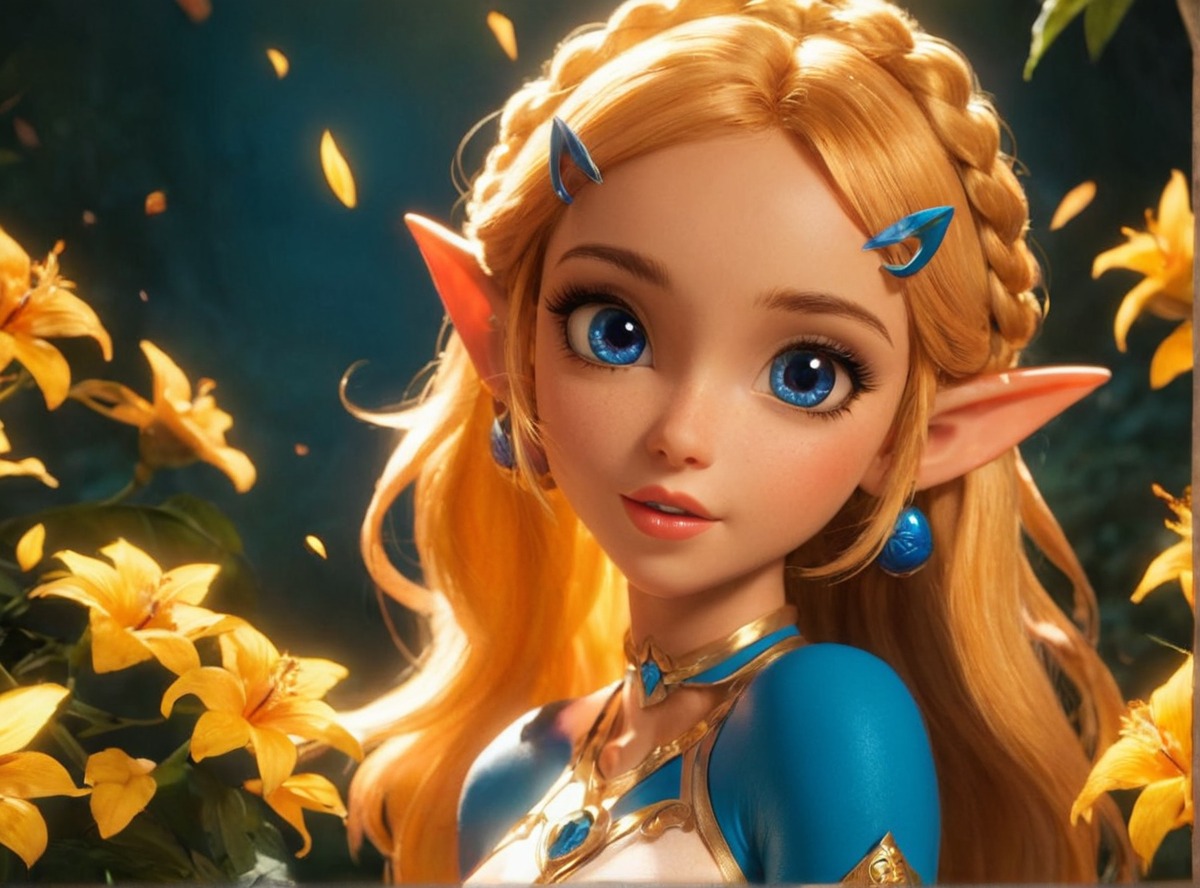 fanart, videogamefanart, princess, digitalart, characterdesign, cartoon, anime, portrait, fantasyart, digitalpainting, animegirl, beauty, blondegirl, blondehair, blueeyedgirl, blueeyes, daytime, fantasycharacter, magic, nintendo, wallpaper, zelda, dailychallenge, outside, dailychallenges