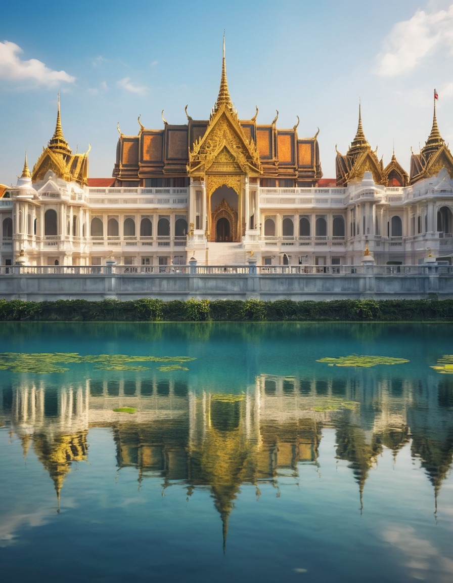 reflection, palace, lake, serene, grandeur