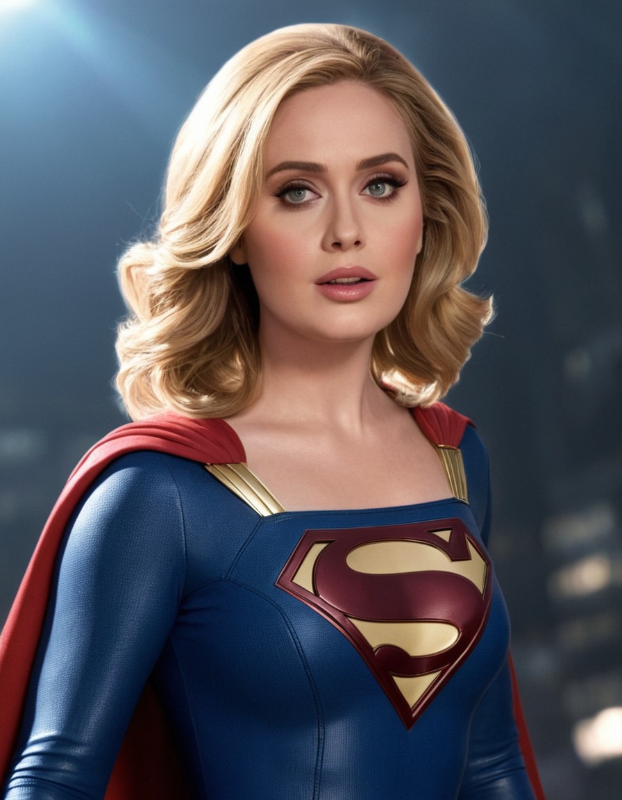 adele, supergirl, singer, music, powerful vocals, celebrity, superhero