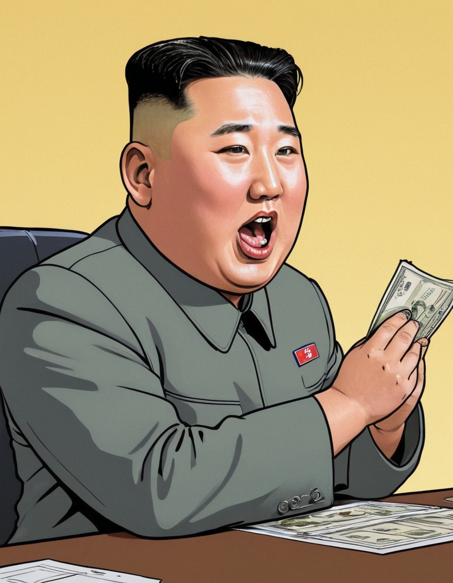 kim jong un, satire, humor, painting, political humor, politics