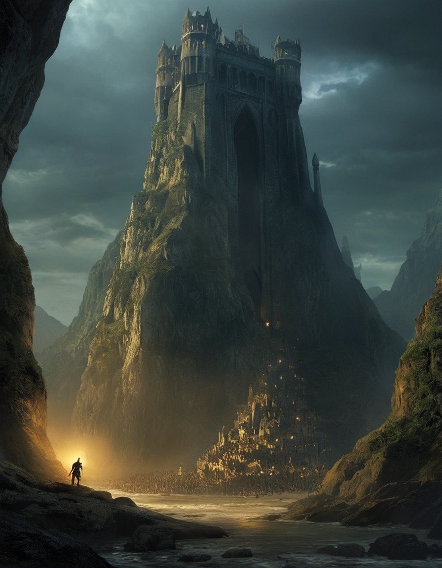 fantasy, tower, gollum, shadow, dark, john tolkien, tolkien