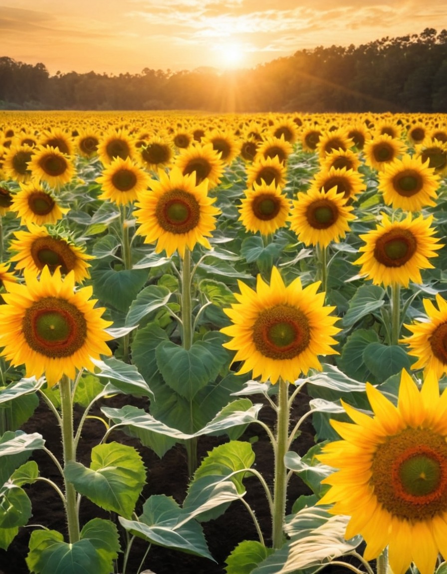 nature, sunflowers, sentient beings, harmony, creative imagination, fantastic