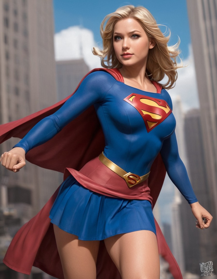 supergirl, dc comics, super powers, female superhero, superheroine, strong, confident, sexy, superhero, painted