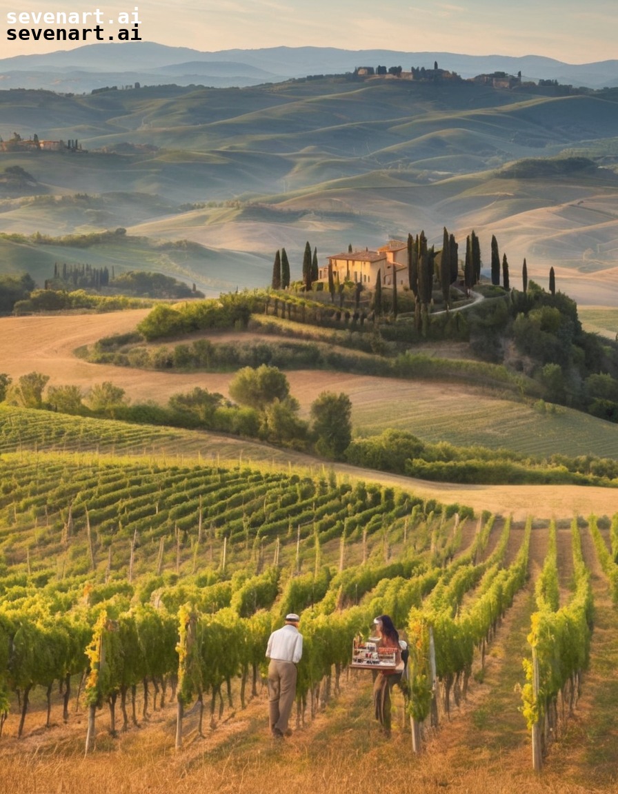 tuscany, italy, landscape, painting, artist, europe