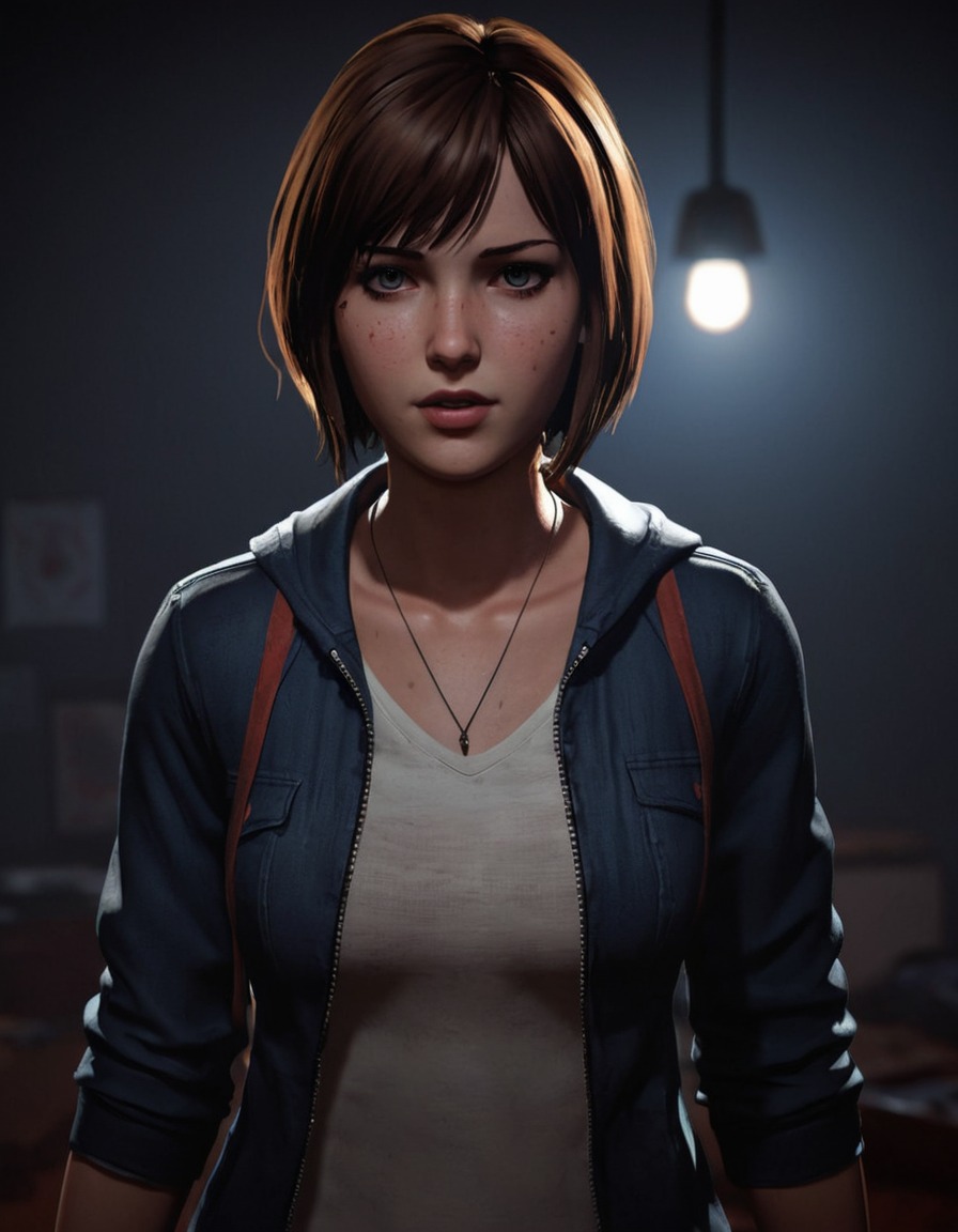 max caulfield, life is strange, video game, character design, eerie, shadows, dim lighting, games, dark