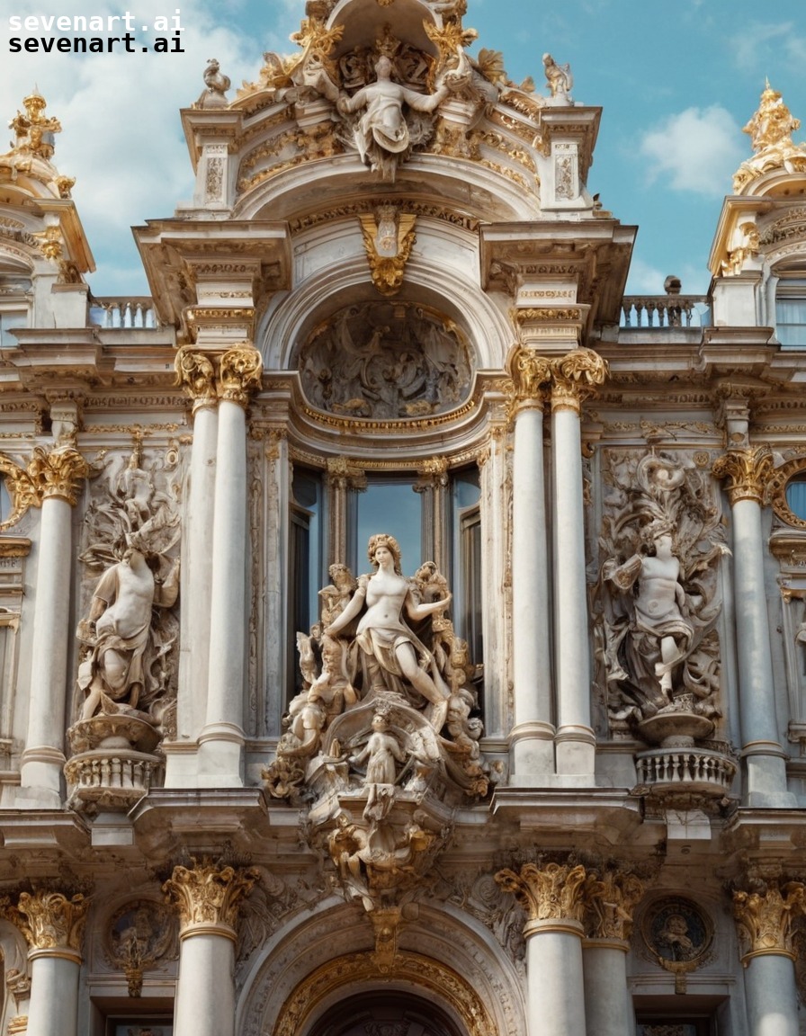 architecture, baroque, facade, sculpture, detail