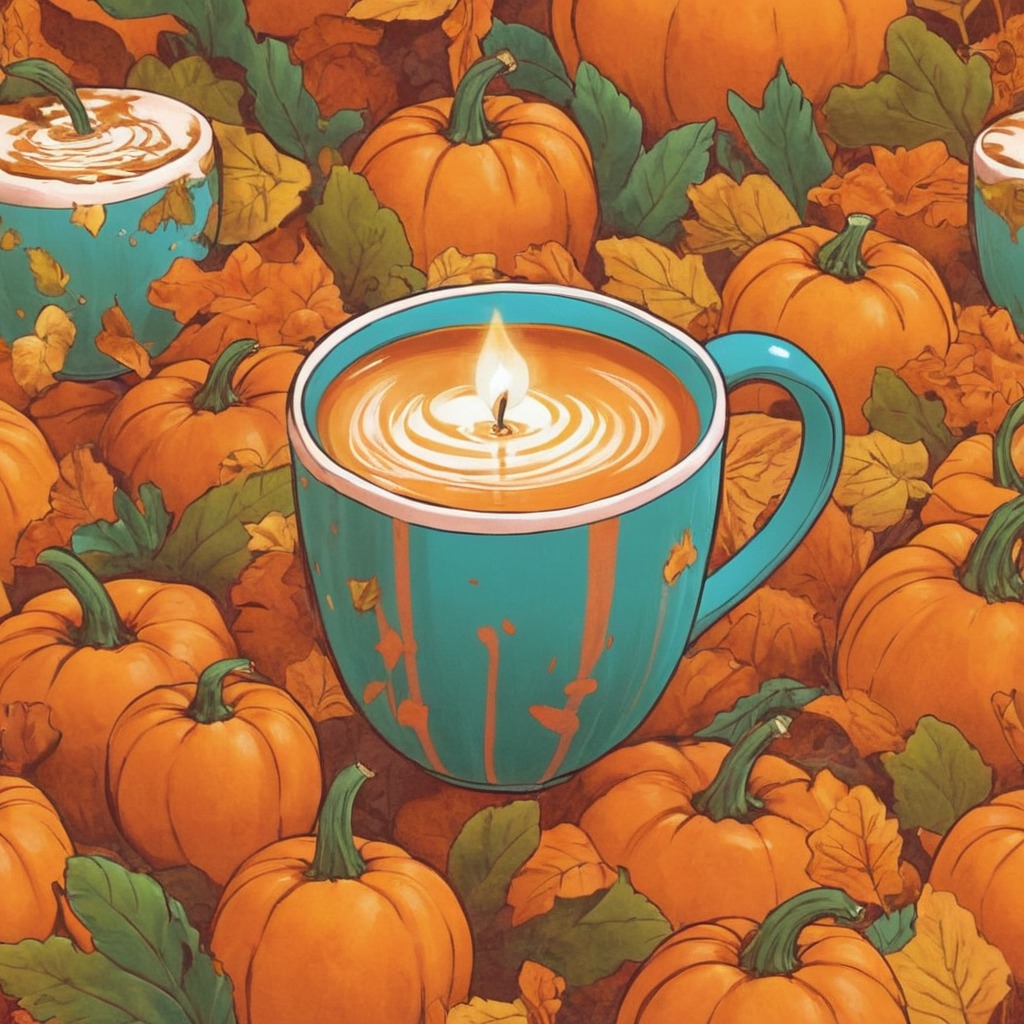 digitalart, dreamup, halloween, decoration, latte, pumpkinspice, pumpkinspicedrink, ai_art