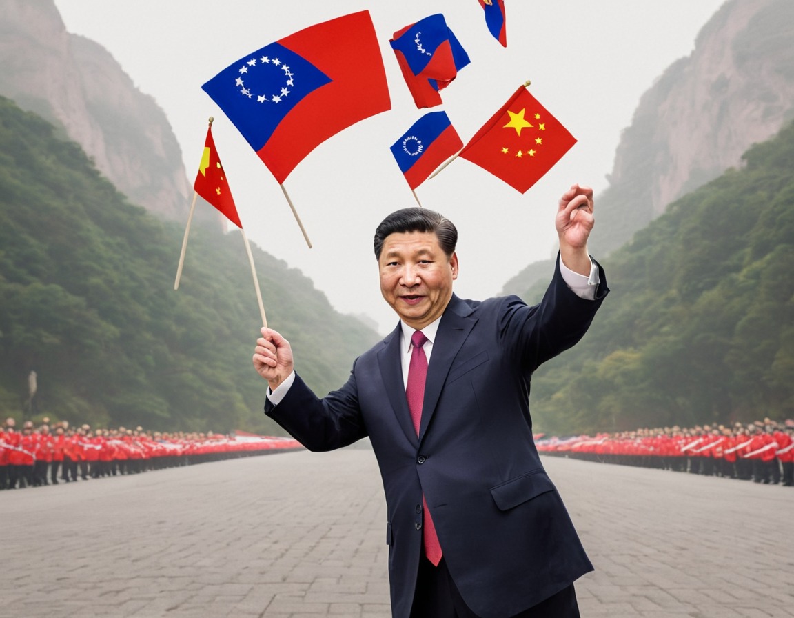 xi jinping, international relations, flags, cartoon, juggling, china