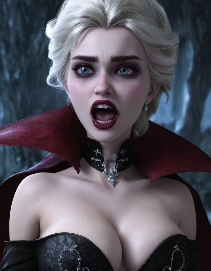 vampire, elsa (frozen), elsa, frozen, fantasy, character crossover, supernatural