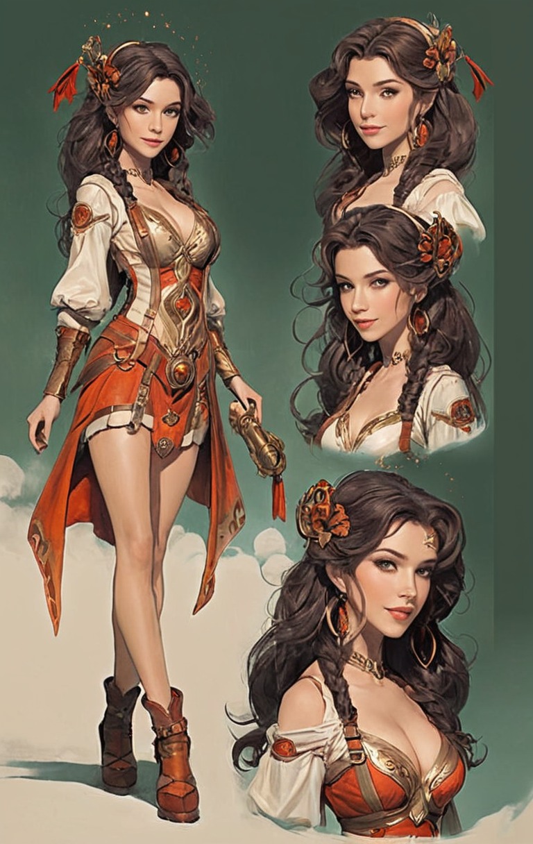 fantasyart, cartoon, digitalart, characterconcept, fantasycharacter, adoptable, characterdesign, beautiful, female, girl, gypsy