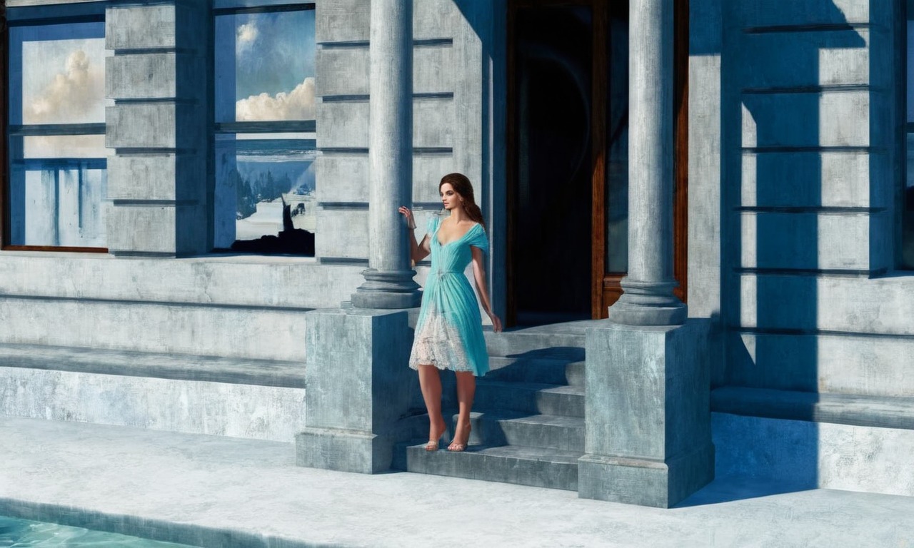 vintage new york, 1940s, edward hopper, painting, pintura, new realism, summer, woman alone