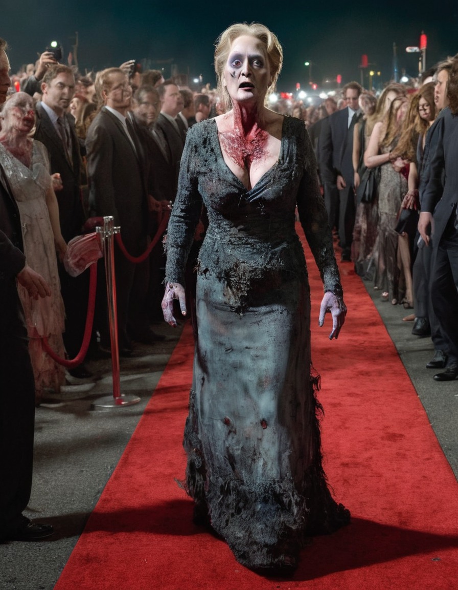 meryl streep, zombie, red carpet event, celebrity, fashion, horror film, hollywood, celebrities