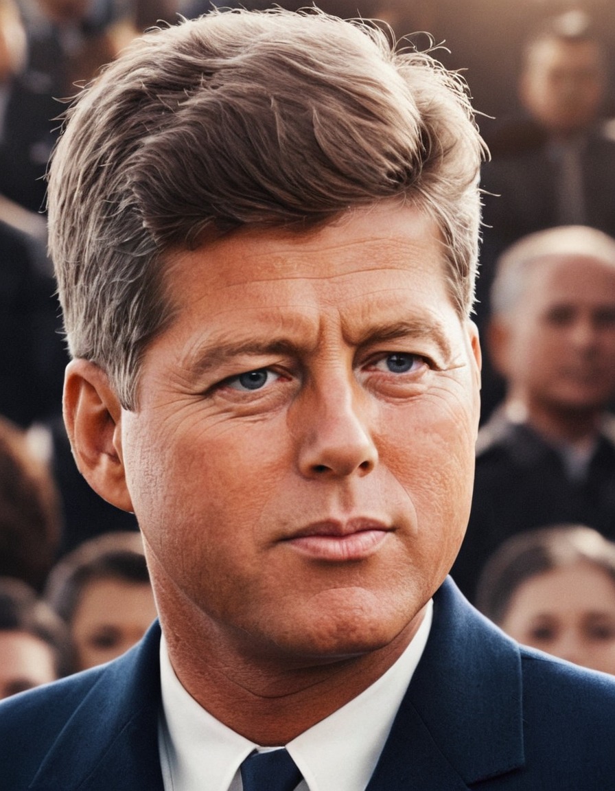 john f. kennedy, portrait, president, thoughtful, leader, anime