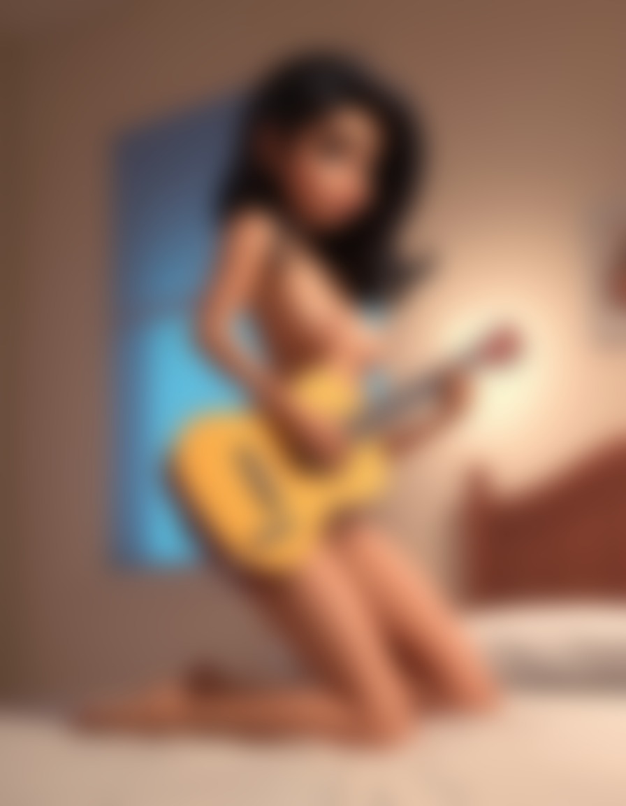 girl, bedroom, guitar, music, sensual, fashion, sexy