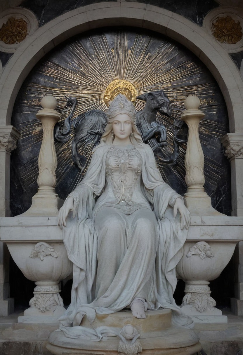 unknown photographer, statue, saint, cemetery, gold, art, berlin, tale