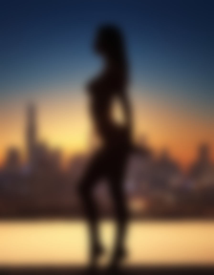 silhouette, city skyline, urban landscape, sunset, beauty, elegance, sexy