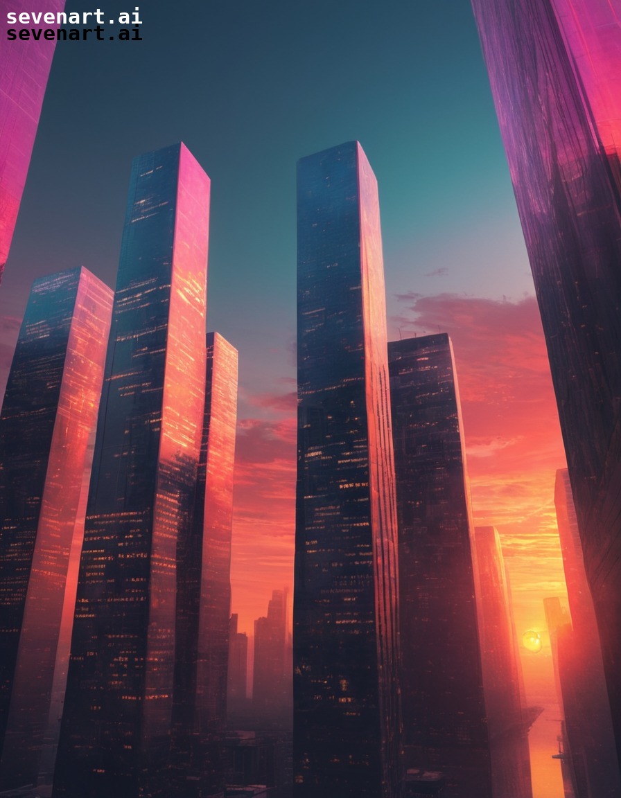 urban, cityscape, skyline, sunset, skyscrapers, modern city, city