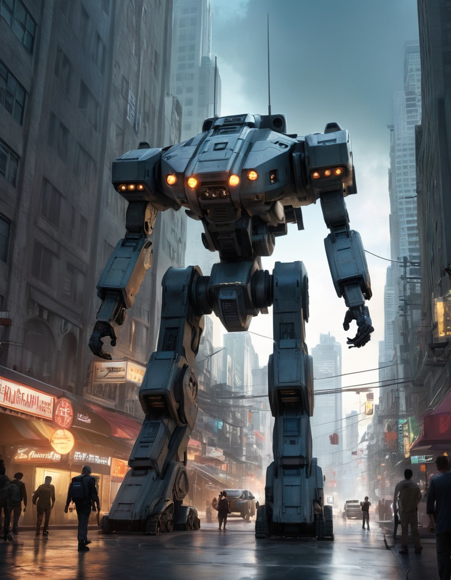 robot, ed-209, futuristic, technology, weapons, science fiction, civilians, robots, games, movies