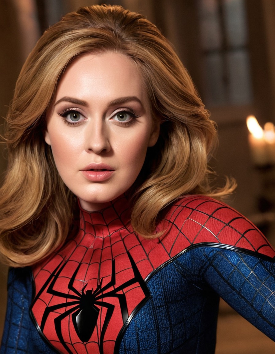 adele, spiderman, music artist, superhero, pop culture, celebrity, entertainment