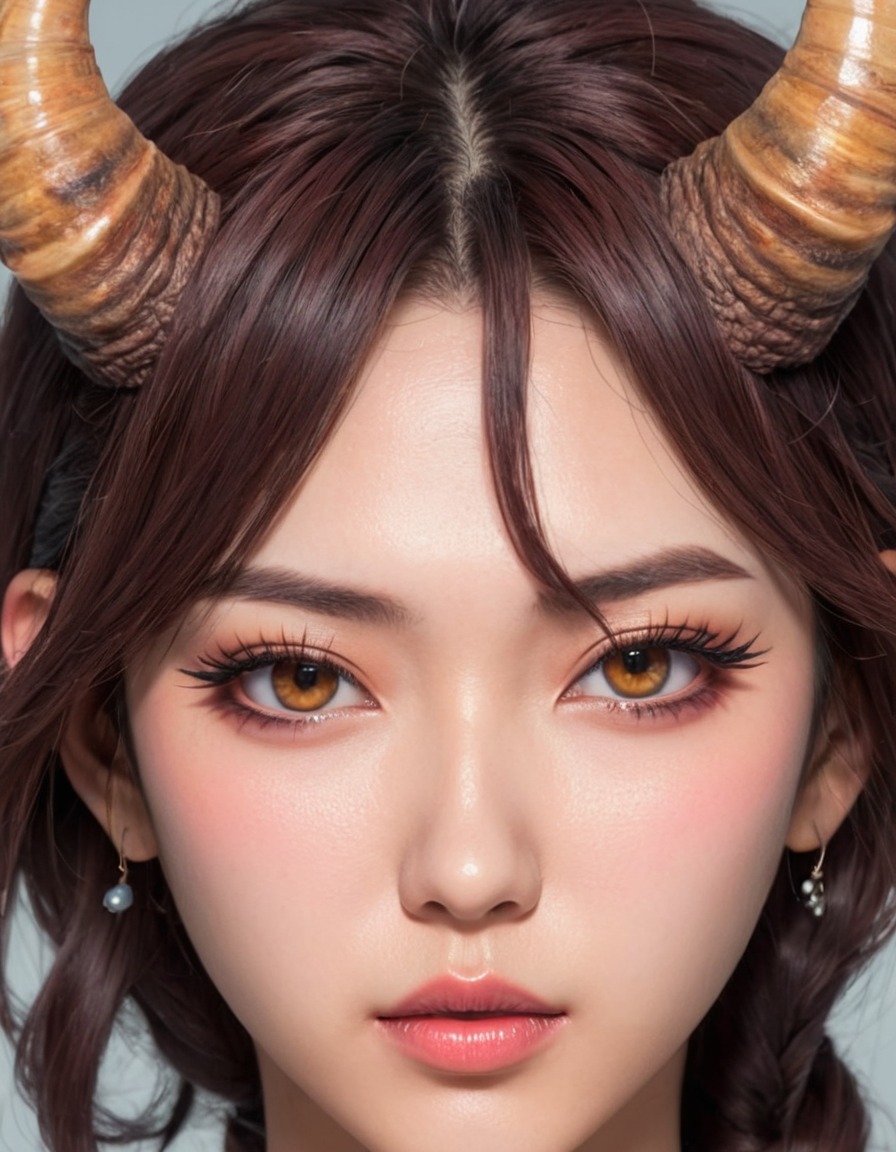 mutations, woman, female, anime, horns