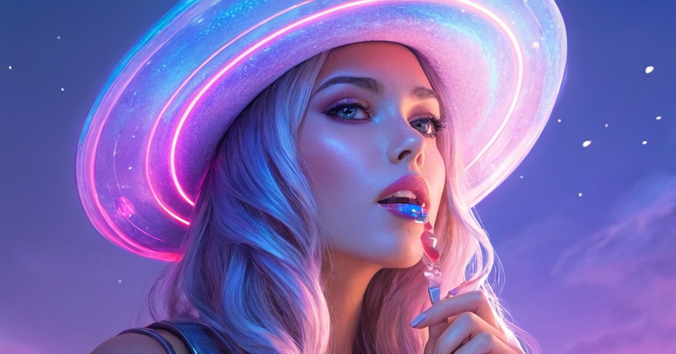 digitalart, portrait, magic, fanart, characterdesign, beauty, fantasyart, digitalpainting, makeup, neon, anime, candy, woman, womanbeautiful, neonwoman, art