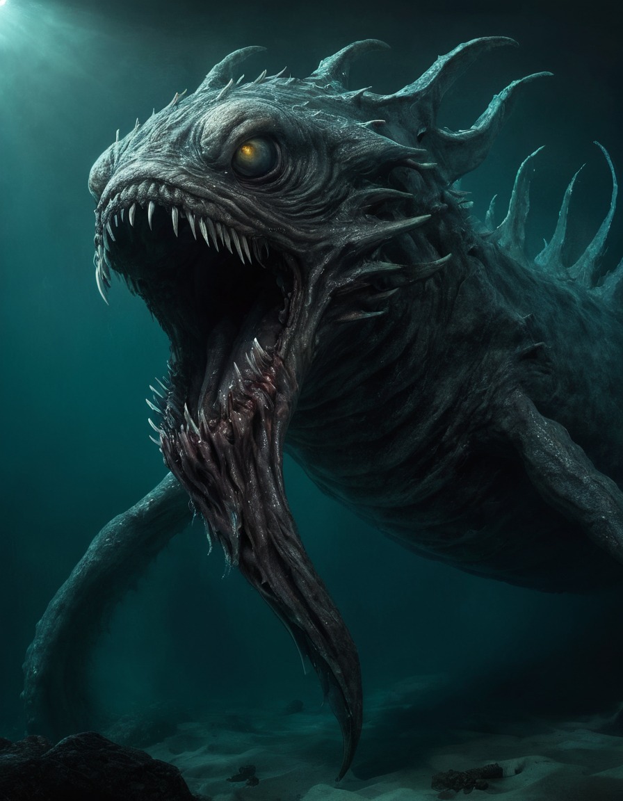 lusca, sea monster, mythical creature, caribbean folklore, legend, maritime legend