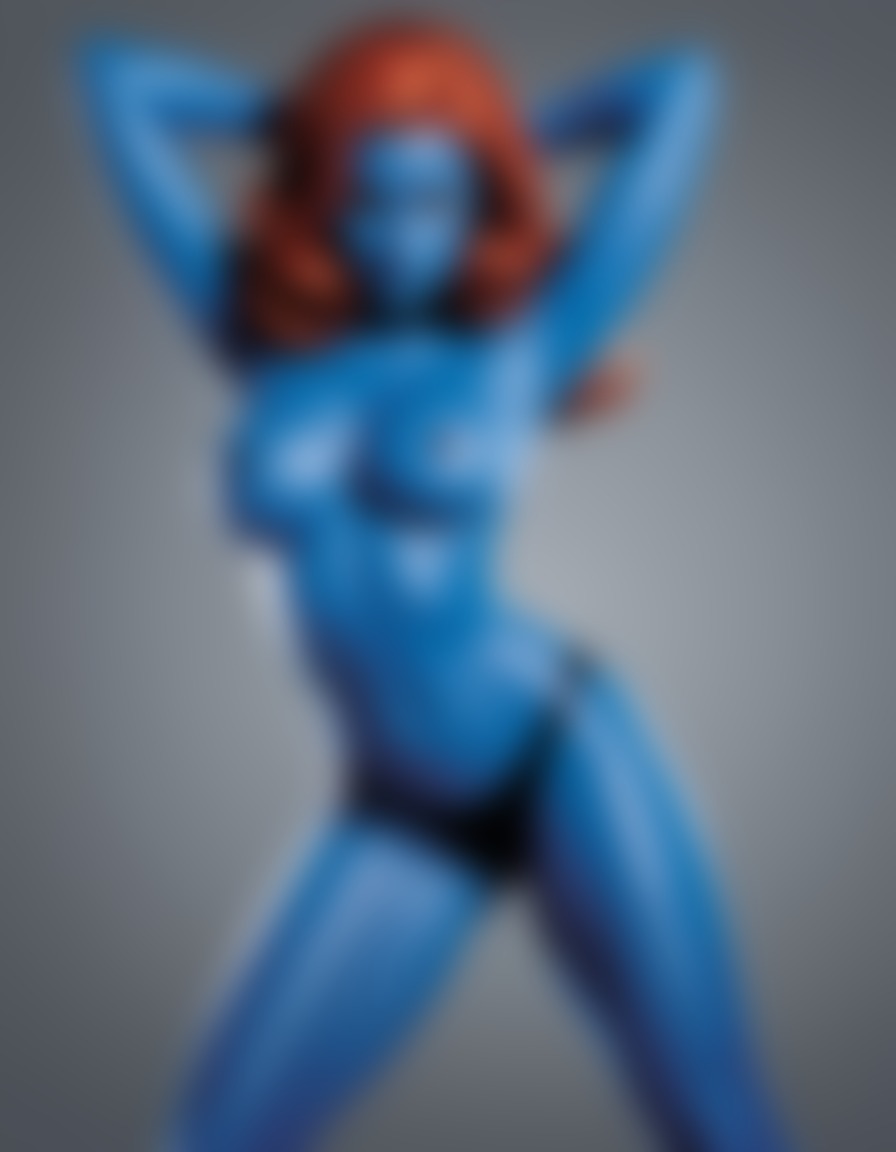 mystique, x-men, cosplay, superhero, seductive pose, sexy, superhero, painted, ai, aiart, art, digitalart