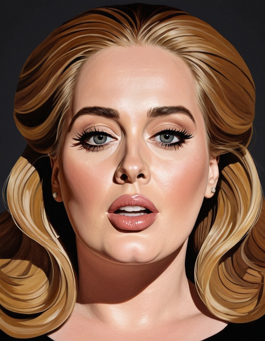 adele, funny, caricature, painting, music, singer